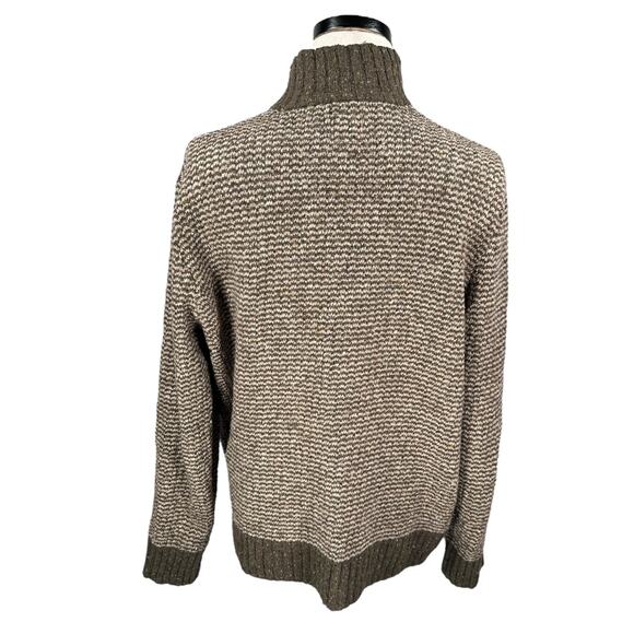 Vintage Gap 1/4 Zip Sweater Men's Large Brown Wool Blend Knit Confetti Y2K 2007 - Picture 2 of 10